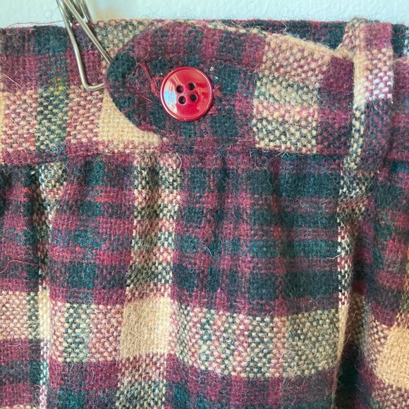 Hunter Vintage Wool Skirt 18 16 Cranberry Kilt A Line Plaid Elastic Fall Pleat - Picture 2 of 10